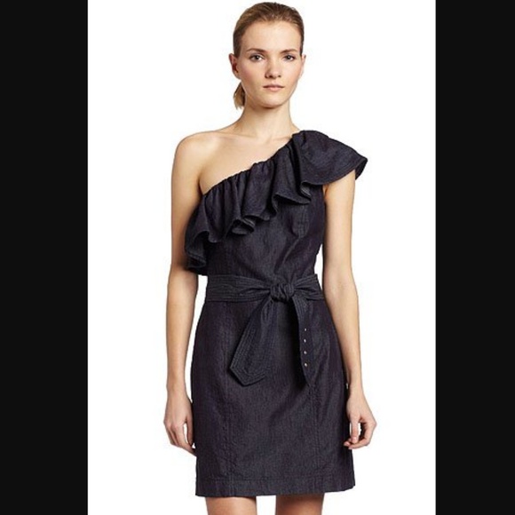 Trina Turk Dresses & Skirts - Trina Turk One Shoulder Mayreau Dress in Indigo